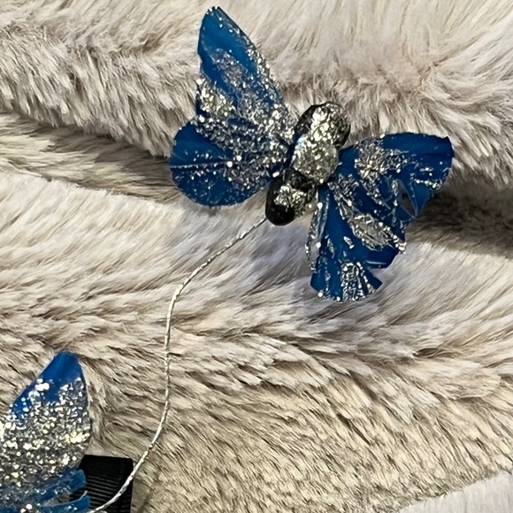 Pottery Barn Silver Glitter Sequin & Butterfly Face Mask (NEW COND)Mardi Gras - Picture 7 of 8